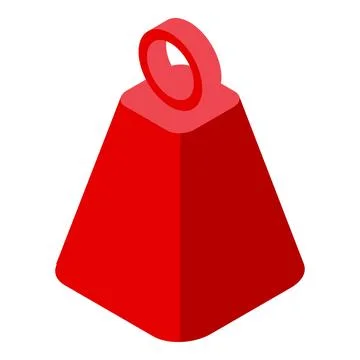 Red weight representing measurement, lifting, and heavy object in isometric.. Stock Illustration