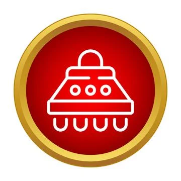 Red wellness massage machine vector button icon Stock Illustration