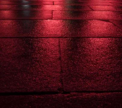 Red wet paving blocks Stock Photos