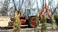 Red wheeled tractor HD Footage