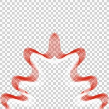 Red White 3D Wavy Ribbon Star Bottom Border Stock Illustration
