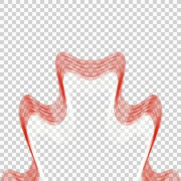 Red White 3D Wavy Ribbon Crown Bottom Border Element Stock Illustration