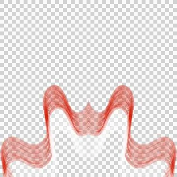Red White 3D Wavy Ribbon Crown Bottom Border Graphic Stock Illustration