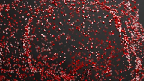 Red white abstract particles pulsating 4K background Stock Footage 178551321