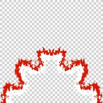 Red White Abstract Spiky Bottom Border Overlay Stock Illustration