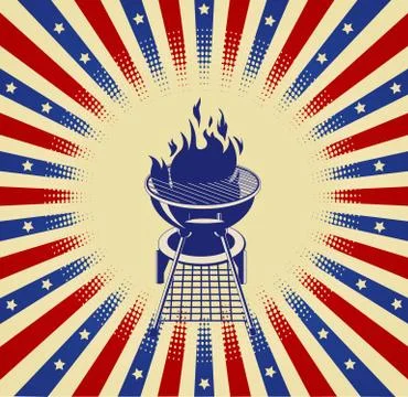 Red, white and bbq Stock Illustration