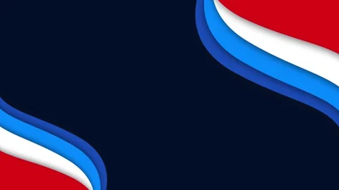 Red White and Blue Paper Cut Corner Frame Background with Copy Space Vidéo 343724369