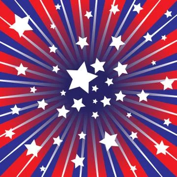 Red white and blue rays Stock Illustration