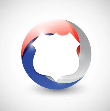 Red, white and blue shield illustration design Stock-Illustration