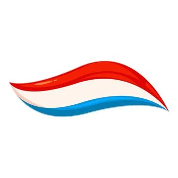 Red white and blue toothpaste swirl flowing from tube Stock Illustration