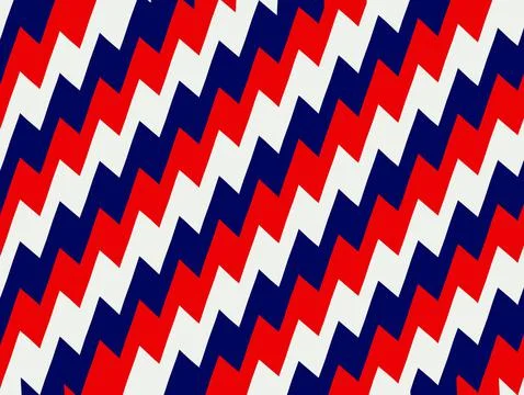 Red white and blue zigzag pattern イラスト素材