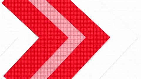 Red white arrow transition background bold chevron shape, clean grid texture Stock Footage 334126025