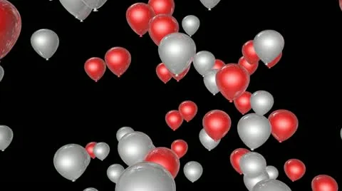 Red white balloon with alpha Stock-Footage 14579085