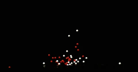 Red &amp; white balls in motion in 4K Stock Footage 59918928