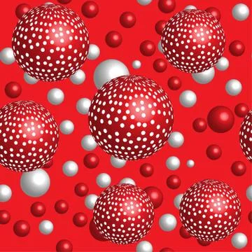 Red White Balls Seamless Pattern Stock Illustration