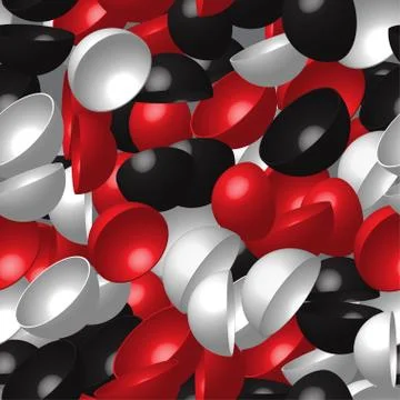 Red White Black Hemispheres Seamless Pattern Illustrazione stock