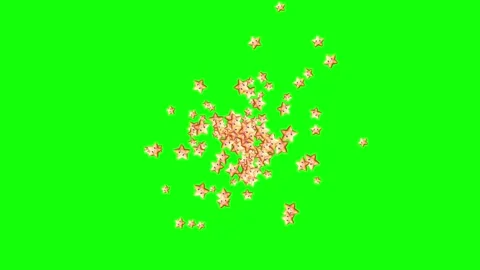 Red, White, Black Star on Green Screen Background Horizontal 16:9 Stock Footage 339444036