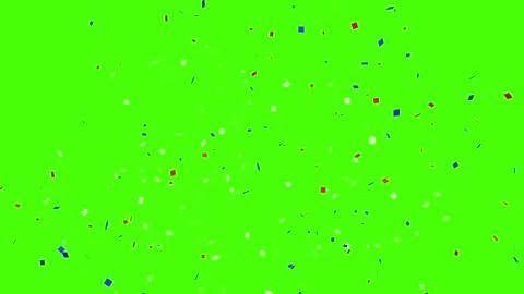 Red White Blue Confetti Exploding from the Center on Green Screen Stock Footage 311353163