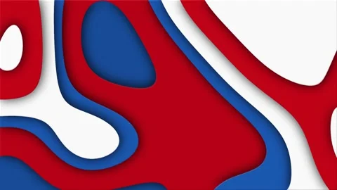Red White Blue Paper Cut Abstract Topography Background Seamless Loop Stock Footage 345308590