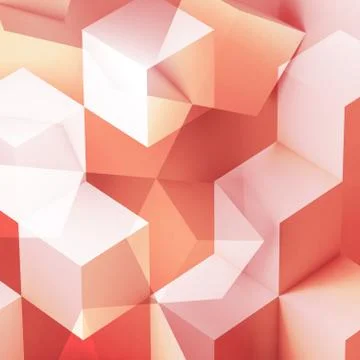 Red white chaotic pattern of cubes Illustrazione stock