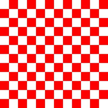 Red White Checkerboard Pattern Simple Geometric Background Design Stock Illustration