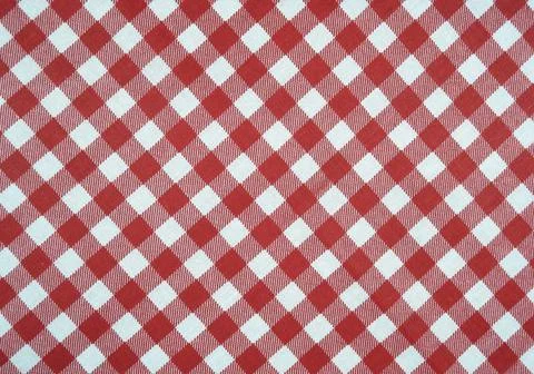 Red white checkered pattern fabric Foto stock