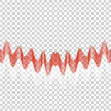 Red White Dense 3D Wavy Ribbon Bottom Border Stock Illustration