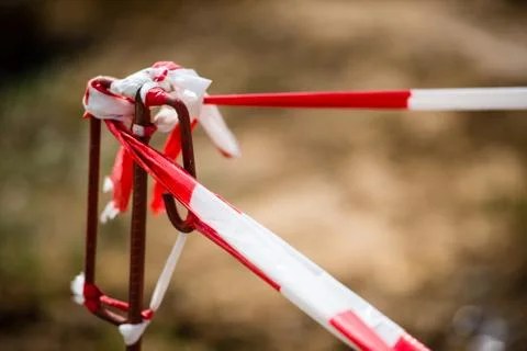 Red White Do Not Cross Warning Band Stock Photos