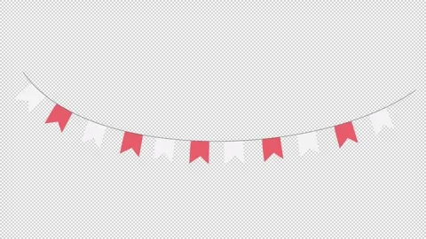 Red &amp; White Flag Garland Stock Footage 327376271