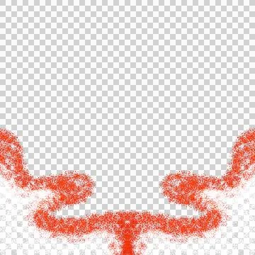 Red White Fuzzy Textured Wavy Bottom Border Stock Illustration