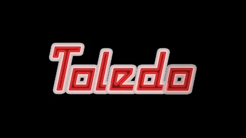 Red White Glowing Text Toledo Animation Clip Stockbeeldmateriaal 332029624