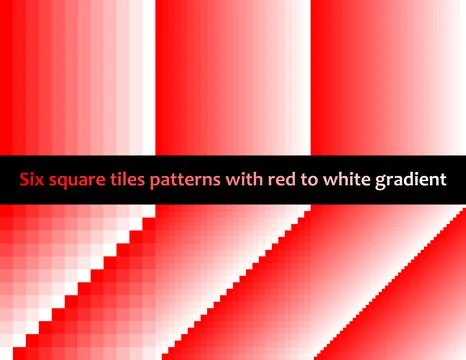 Red to white gradient in square tiles, seamless vector pattern, monochromatic Stock Illustration