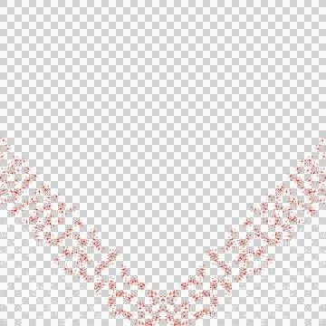 Red White Grainy Stipple V Shape Bottom Border Graphic Stock Illustration