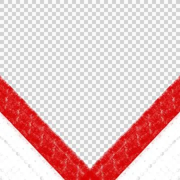 Red White Grunge Distressed V Shape Bottom Border Ilustración de archivo