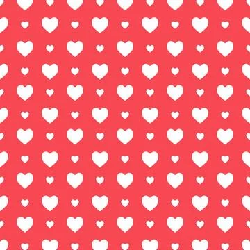 Red White Heart Pattern Background Decorative Print Wrapping Illustration Stock Illustration