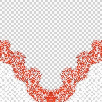 Red White Heavy Textured V Shape Bottom Border Design Stock Illustration