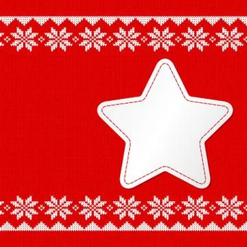 Red white knitted background with copy space Stock Illustration