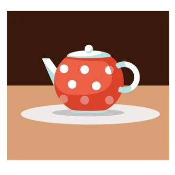 Red with white peas stands on a light napkin Stock Illustration