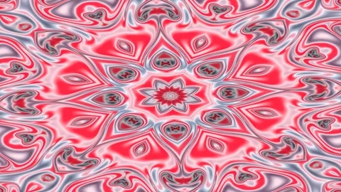 Red White Psychedelic Kaleidoscope Motion Background Stock Footage 342987574