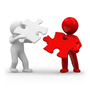 Red white puzzle Stock Illustration