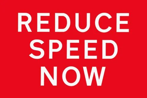 Red white REDUCE SPEED NOW Illustrazione stock