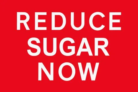 Red white REDUCE SUGAR NOW Illustrazione stock