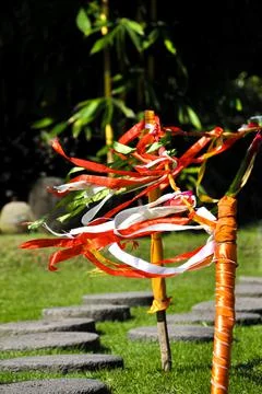 Red &amp; white ribbons Stock Photos