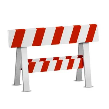 Red White Roadblock Stock Illustration