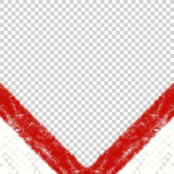 Red White Rough Chalk Texture V Shape Bottom Border Stock Illustration