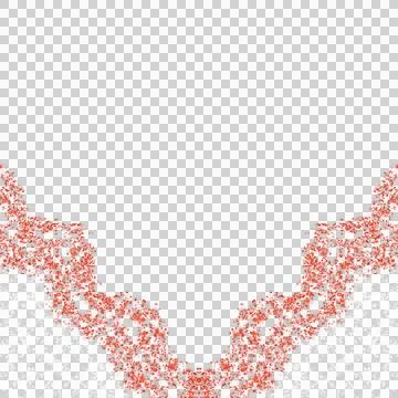 Red White Rough Stipple Ornate Bottom Border Graphic Stock Illustration