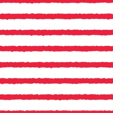Red, white rough stripes texture seamless pattern. Surface pattern design. Illustrazione stock