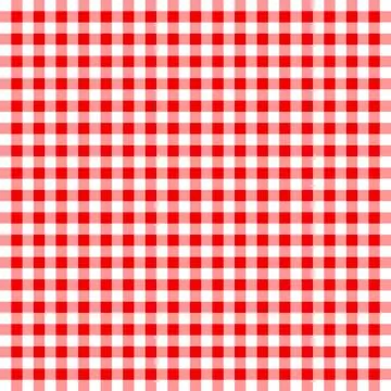 Red White Scott Checkered Gingham Plaid Seamless Pattern Stock Illustration