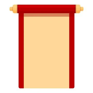 Red white scroll icon cartoon vector. New year festival Illustrazione stock