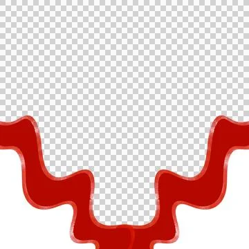 Red White Smooth Scalloped Bottom Border Design Stock Illustration